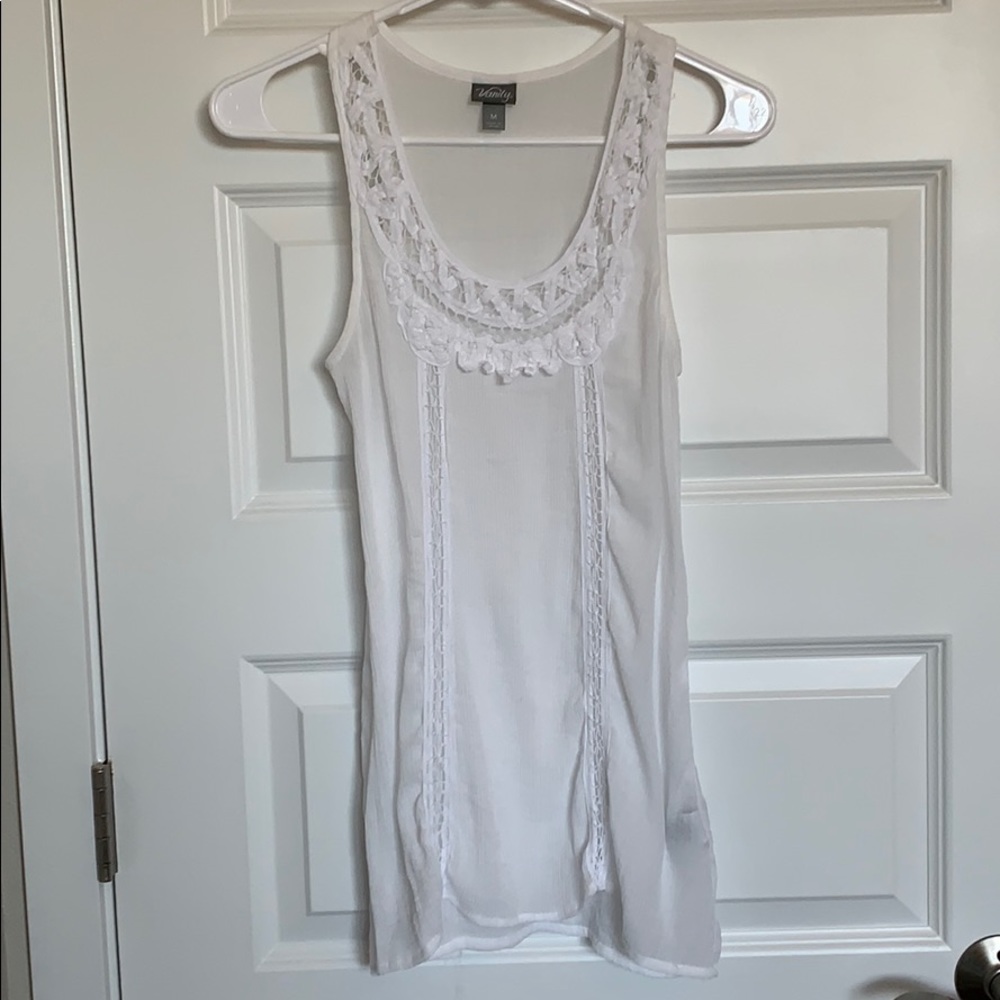 White lace Vanity tank top